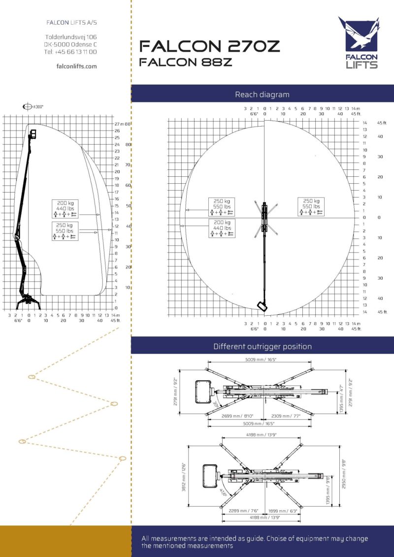 DATASHEETS & BROCHURES FALCON 13-27 meters | Falcon Lifts